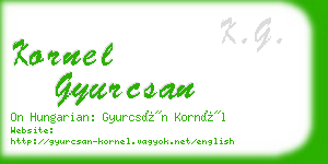 kornel gyurcsan business card